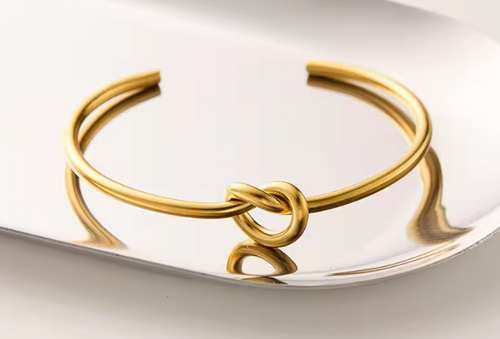 Minimalist Knot Open Cuff Bracelet